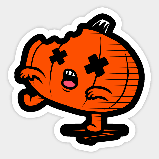 Zombie Pumpkin Sticker by krisren28